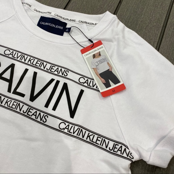 Calvin Klein Jeans Women's French Terry Crop Top - Picture 2 of 7